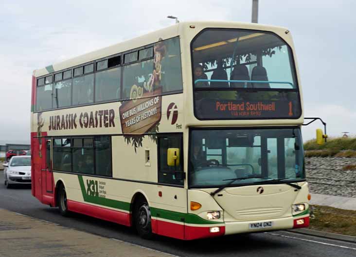 First Hants & Dorset Scania Omnidekka East Lancs Jurassic Coast 36004